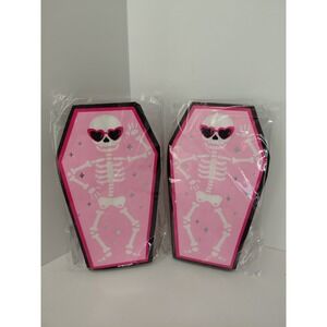 SET of 2 Skeleton Halloween Guest Paper Napkins 40 piece total‎ 4.2 x 7.4 in